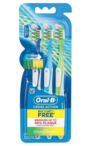 Oral-B Cross Action Soft Toothbrush 3Pk