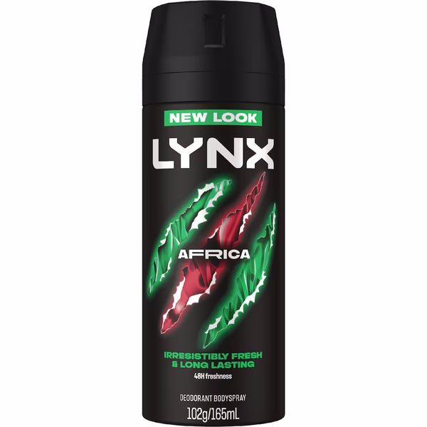 LYNX AFRICA SQUEEZED MANDARIN & SANDALWOOD DEO 165ML