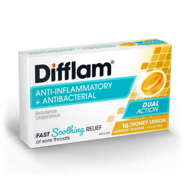 DIFFLAM DUAL ACTION HONEY & LEMON 16 LOZENGES