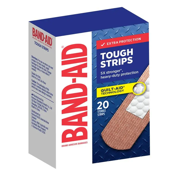 BAND AID T0UGH-STRIPS 20 STERILE STRIPS