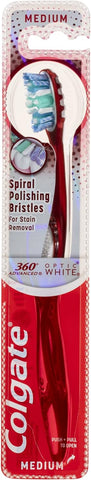 COLGATE 360 ADVANCED OPTIC WHITE MEDIUM TOOTHBRUSH