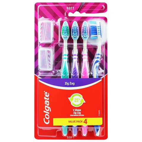 Colgate Zig Zag Soft Toothbrush 4Pk