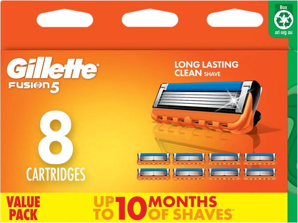 GILLETTE FUSION 5 MANUAL RAZOR REPLACEMENT BLADES 8 CARTRIDGES