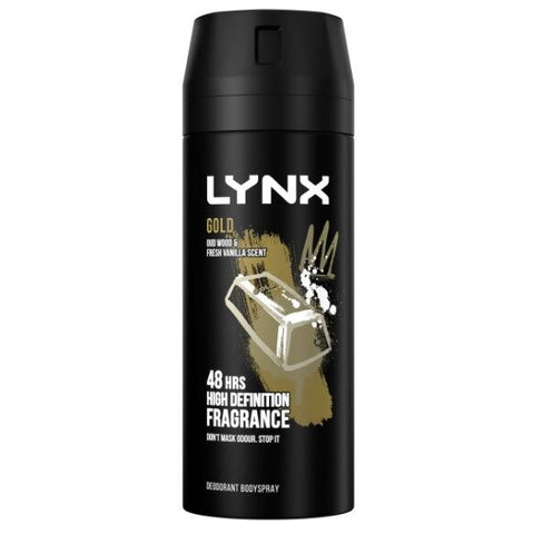 LYNX GOLD OUD WOOD & FRESH VANILLA SCENT 150ML