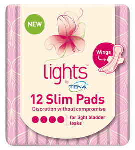 LIGHTS BY TENA  SLIM PADS WITH WINGS 12 PACK