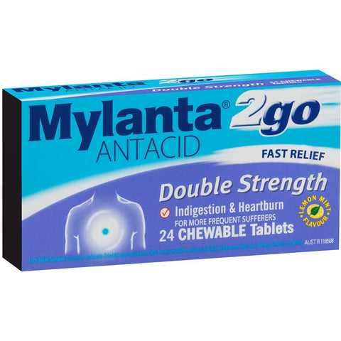 MYLANTA 2 GO DOUBLE STRENGTH CHEWABLE 24 TABLETS