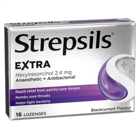 STREPSILS EXTRA BLACKCURRANT 16 LOZENGES