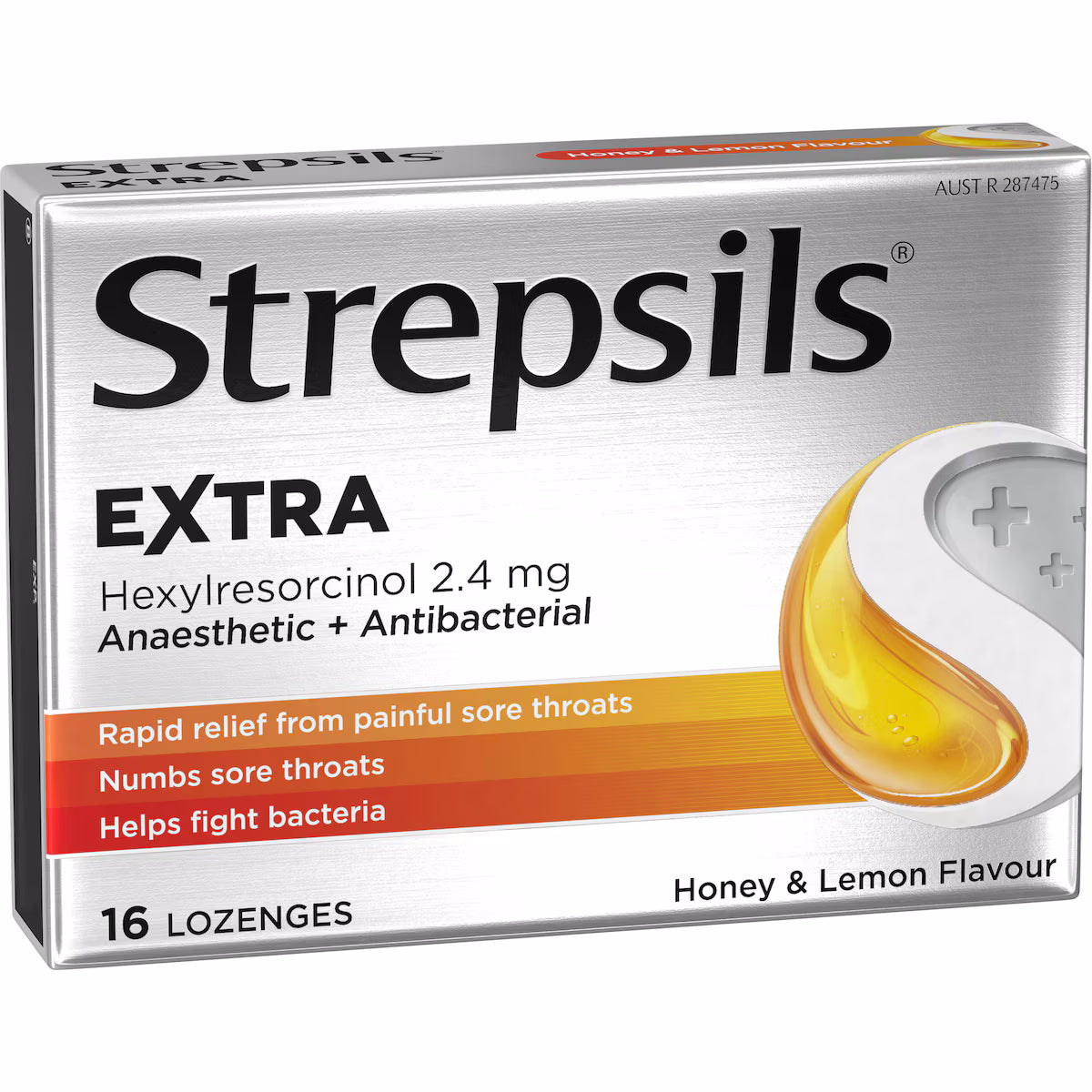 STREPSILS EXTRA HONEY & LEMON 16 LOZENGES