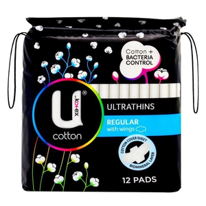 U Kotex Cotton Ultrathin Regular Wings 12 Pads