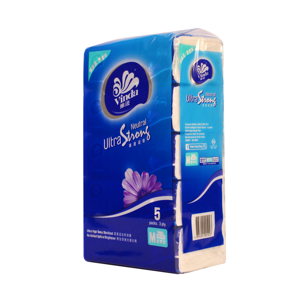 VINDA ULTRA STRONG SOFT FACIAL TISSUE 3PLY 100 SHEETS 5 PK