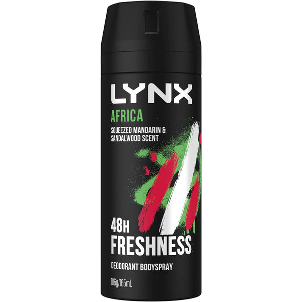 LYNX AFRICA SQUEEZED MANDARIN & SANDALWOOD DEO 165ML