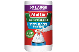 Multix Recycled 60 Large Tidy Bags Top Ties 34 L