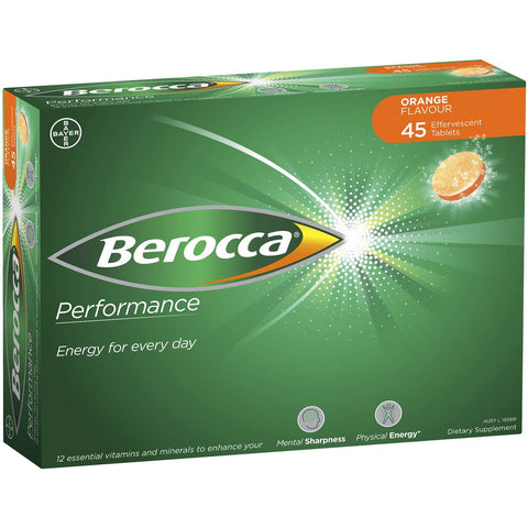 BEROCCA PERFORMANCE ORANGE 45 EFFERVESCENT TABLETS