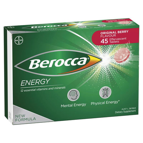 BEROCCA ENERGY ORIGINAL BERRY 45 EFFERVESCENT TABLETS