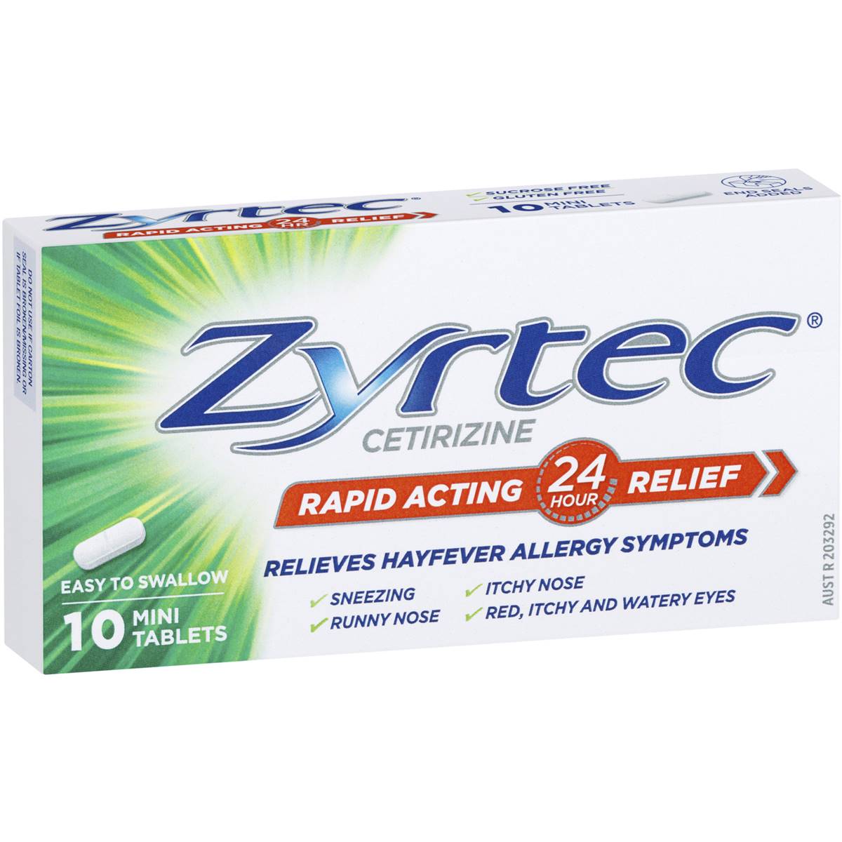 ZYRTEC HAYFEVER & ALLERGY 10 TABLETS