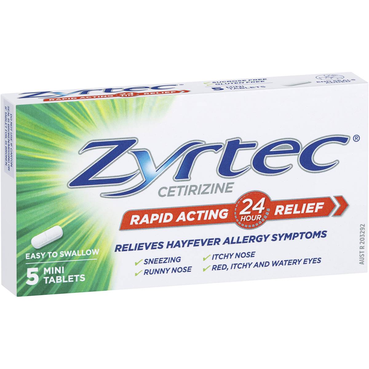 ZYRTEC HAYFEVER & ALLERGY 5 TABLETS