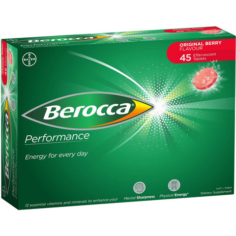 BEROCCA PERFORMANCE ORIGINAL BERRY 45 EFFERVESCENT TABLETS