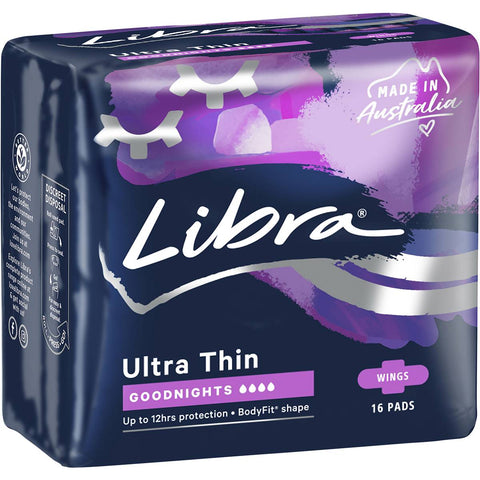 LIBRA ULTRA THIN GOODNIGHTS WINGS 16 PADS