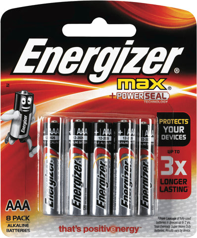 ENERGIZER MAX +POWER SEAL AAA 8 BATTERIES