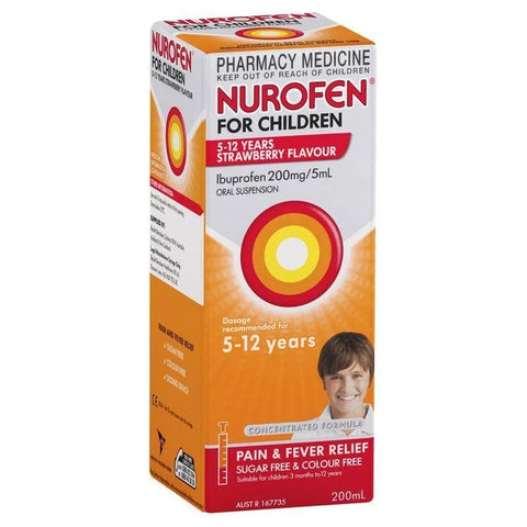 NUROFEN ORAL SUSPENSION FOR CHILDREN 5-12 STRAWBERRY LIQUID 200ML