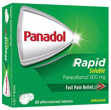 PANADOL RAPID SOLUBLE EFFERVESCENT 20 TABLETS