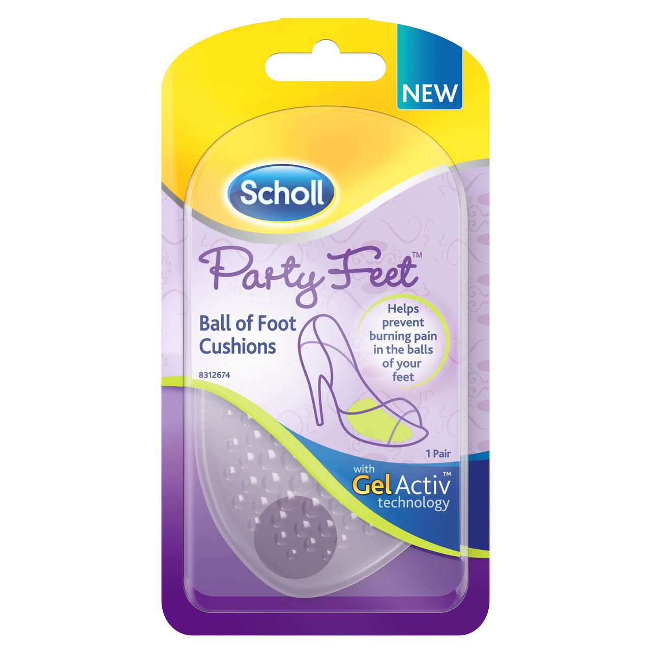 SCHOLL PARTY FEET BALL OF FOOT CUSHIONS 1 PAIR