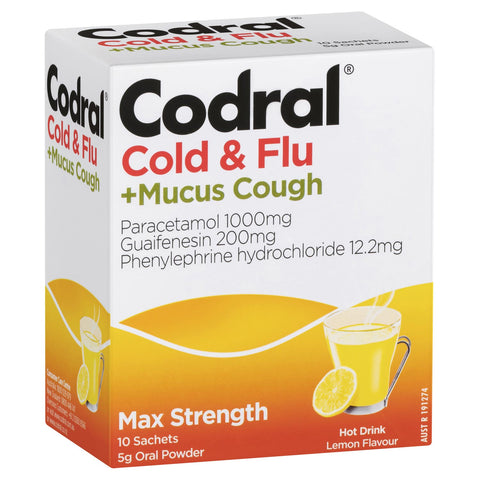 Codral Cold & Flu + Mucus Cough 10 Sachets