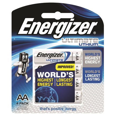 ENERGIZER ULTIMATE LITHIUM AA 4 BATTERIES