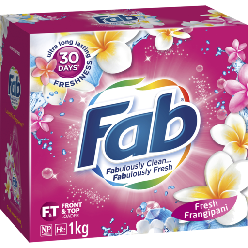 FAB F&T FRESH FRANGIPANI LAUNDRY POWDER 1KG