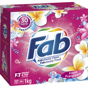 FAB F&T FRESH FRANGIPANI LAUNDRY POWDER 1KG