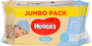 HUGGIES PURE BABY WIPES JUMBO 72PK