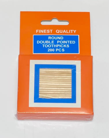 ROUND DOUBLE POINTED TOOTHPICKS 200PCS