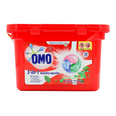 Omo 3In1 Eucalyptus Scent 15 Laundry Capsules