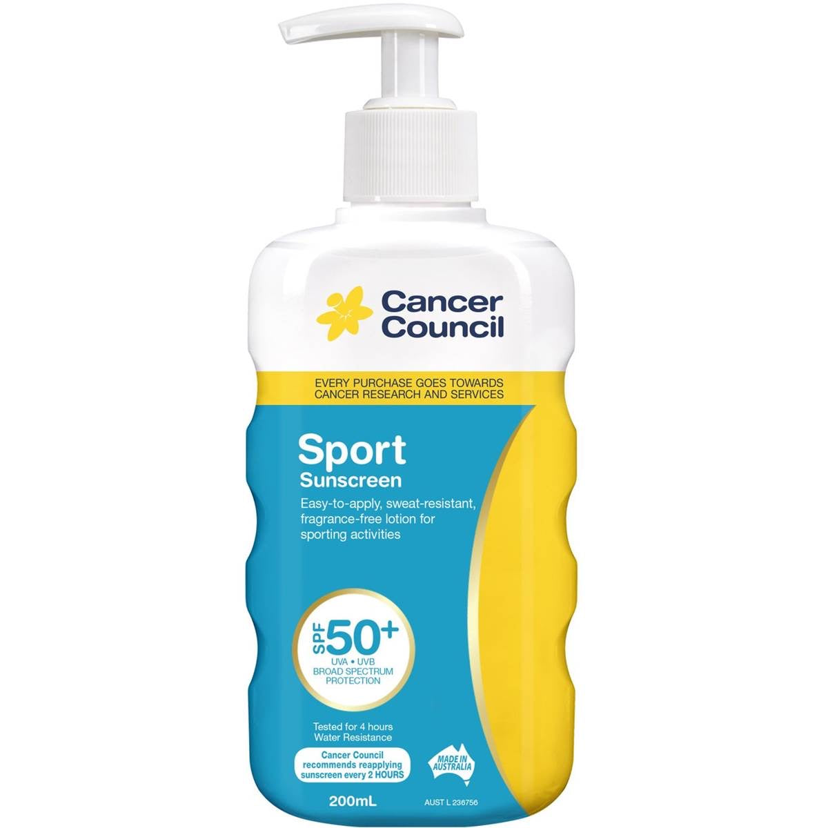 Cancer Council Sport Sunscreen Spf 50+ 200 Ml