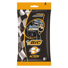 BIC 3 ACTION RAZOR SHAVER BLADE 8Pk