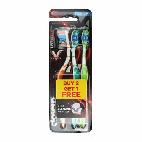 CLOSEUP DEEP CLEAN MEDIUM TOOTHBRUSH 3PK