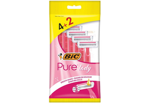 BIC PURE LADY RAZOR BLADE SHAVER 6Pk