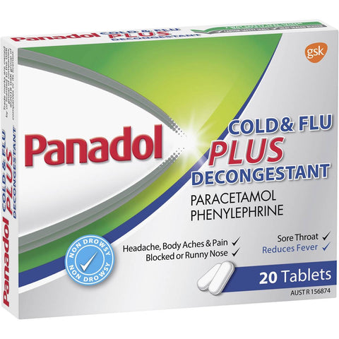 PANADOL COLD & FLU DECONGESTANT 20 CAPLETS