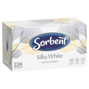 SORBENT SILKY WHITE FACIAL 224 TISSUES