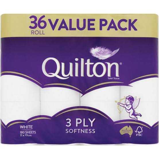 QUILTON 3PLY TOILET TISSUE 36 ROLLS