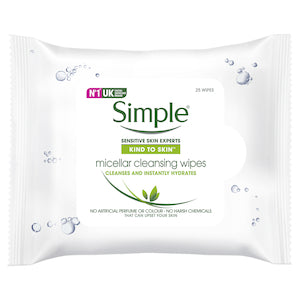 SIMPLE MICELLAR FACIAL WIPES 25PK